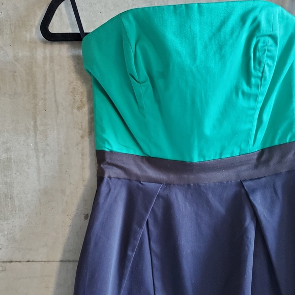 French Connection / Wizard Colour Block Dress in Navy and Green / Size 0-2 - Picture 2 of 6